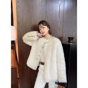 Haining Winter 'Milk Salt Toka'2023 New Tuscany Sheepskin and Wool Integrated Coat Women 's Short Fur 804011