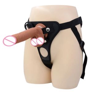 Capris Men's Strapon Realistic Dildo Pants Anal Sex Toys for Women Men Women Gay Dildos Strapon Harness Belt Adult Games Lesbian