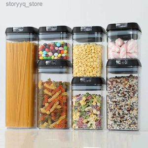 Gıda kavanozları plastik hava geçirmez tank nem geçirmez ve böcek geçirmez depolama şişesi gıda saklama kabı mutfak buzdolabı depolama kavanozu l240308