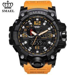 Smael Brand Luxury Military Sports Watches Men Quartz 아날로그 LED 디지털 시계 남자 방수 시계 듀얼 디스플레이 손목 시계 x062310N