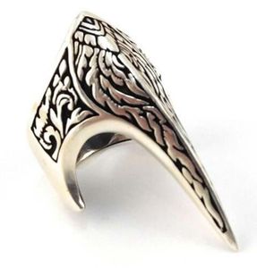 Wedding Rings Vintage Men Irregular Thumb Ring Silver Color Carved Special Pattern Knuckle Alien War Crown Punk Jewelry Accessorie8423090