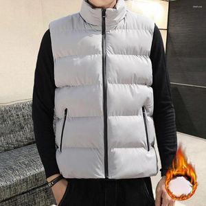 Gilet da uomo Gilet invernale Colletto imbottito imbottito con tasche con cerniera per il collo del cappotto del gilet senza maniche antivento autunnale