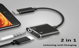Cavo audio per caricabatterie adattatore USB tipo C 2 in 1 Convertitore ausiliario per cuffie da tipo C a jack da 35 mm per Samsung Per Xiaomi per Huawei2758085