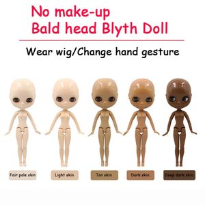 Icy DBS Blyth Doll 19 Joints 30cm 1/6 BJD Doll Bald Head No Wig Nude Body Glossy Face Diy Makeup Custom Diy Doll Anime Girls 240301