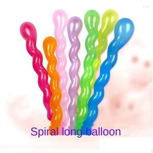 Party Decoration 10st/Lot Screw Twisted Latex Balloon Spiral Thickning Long Bar KTV Supplies Strip Forme uppblåsbara leksaker Drop Deli Dh250