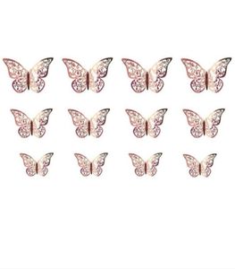 3D Hollow Butterfly Wall Stickers Home Decorations Festival Party Layout Paper Butterflies12PCSSet1595065