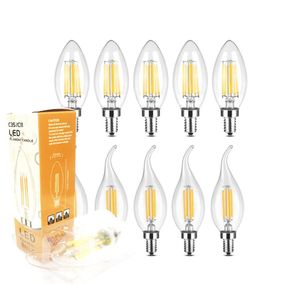 100 teile/los Dimmbare LED Glühlampe C35 C35L lampe E14 E26 E27 Kerzenlampen 2 Watt 4 Watt 6 Watt led Kronleuchter Glühbirnen7170453