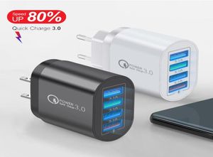 head mobile phones fast wall chargers Factory direct s 3A QC30 4USB Smart phone tablet charging head Charger5372078