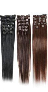 Greatemy Brazilian Clip in Human Hair Extensions Staight 124 120gset Remy Hair Weft 20quot 24quotトップ品質クリップでhai8633270