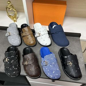 Aconchegante conforto tamanco sandálias designer mulheres homens pele plana mules chinelos moda inverno quente pelúcia slides 8912ess