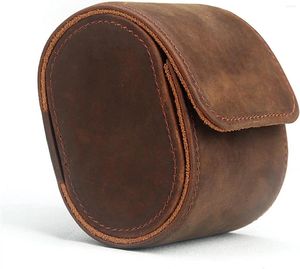 Titta på lådor Travelfodral Luxury Leather Roll Organizer Box smycken lagringsgåvor för man och kvinna