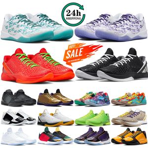 Basketball shoes men mamba 6 Gift of Mamba Reverse Grinch Mambacita Court Purple Aqua What The Bruce Lee mens trainers outdoor sports sneakers