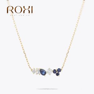 ROXI 925 Sterling Silver Mix And Match Perfectly Arranged Prong Set Zircon Necklace Ladies Personality Versatile Jewelry Gift 240305