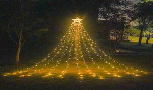 Stern-Lichterkette für den Außenbereich, Weihnachtsdekoration, 8 Modi, LED-Baumspitzen, Lichterkette für Hof, Garten, Dekoration8735344