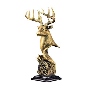 Statua o scultura decorativa in rame con testa di cervo per l'arredamento rustico della cabina di caccia della fauna selvatica come regali cacciatori 240306