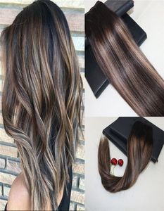 Balayage Color 2 تتلاشى إلى 27 امتدادات شعرة الشعر omber 100 حقيقية REMY HUSH HISE WEEVE SLIK STATION 8A GRADE HAIR WEFT6386836