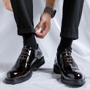 Casual Shoes Quality Luxury Men's Social Oxford Patent Leather White Wedding Glossy Black Soft Man Dress Formal