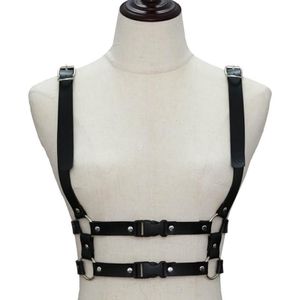 Cinture Imbracatura in pelle fatta a mano da donna Punk Goth petto regolabile Lingerie reggicalze gotico Crop Top306S