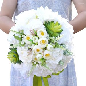 Wedding Flowers White Bridal Bouquet 2024 Bukiety Akcesoria zaopatrzenia w sztuczny buque de noiva