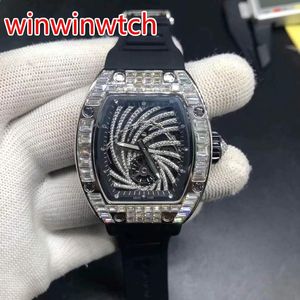 NEUE Mode 51-02 Diamonds Herrenuhr Edelstahl Armbanduhr wasserdicht Silber Diamantgehäuse 38 45mm Automatikwerk W291Z