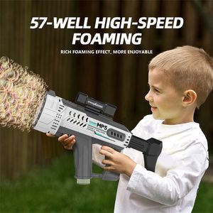 Super Soaker Toys MP5 Bubble Water Gun för 4-8 år gammal porös handhållen motoriserad autosugbubbelpistol med färgglada lampor skickade till sjöss