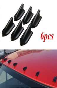 6pcs Universal Car Antennas Black PP Roof Shark Fins Spoiler Wing Kit Vortex Generator Car Styling5189764