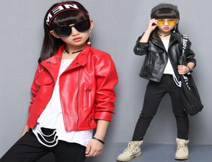 Girls Faux Leather Jacket Kids Fashion Coats Spring Children Jackets Boys Casual Solid Children Clothing PU Outerwear Tops3453005