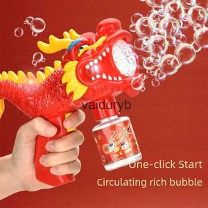 Sand Play Water Fun Baby Bath Toys New Automatic Cartoon Bubble Gun Sound Effect för utomhusspel Cool färgade bubblor H240308