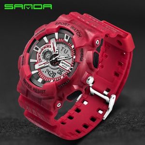 Męskie zegarki Top Sanda Digital-Watch G Style Sport Wojskowy Men Led Kwarc Digital Watch Relij Hombre Na ręce