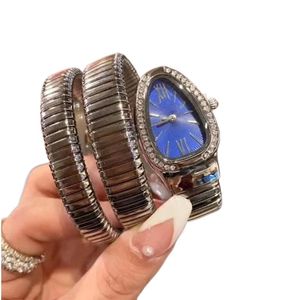 Damen-Designeruhr, Quarzwerk, Schlangenuhr, schlicht, elegant, 32 mm, komplett aus Edelstahl, vergoldetes Armband, Iced Out Watch News SB061 C4