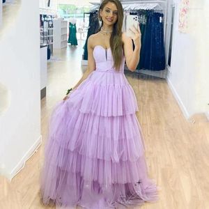 Party Dresses Purple Dress Women Elegant Woman Plus Size Layered Women's Evening For 2024 Sweetheart Chiffon Gala