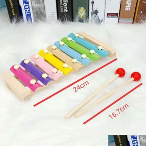 Learning Toys Childrens Learning Toys Wooden Eight Tone Hand Playing The Piano Early Education Baby Educational Instrument 1-2-3 Years Dhhdg