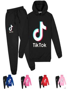 Novas crianças agasalho roupas casuais 2 peças conjunto calças traje impressão tik tok esporte terno para menina adolescente manga longa moletom hoodies3081112