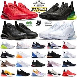With Socks men womens cushion 270s running shoes 2024 Designer 270 Platinum Volt University Red Triple Black 270 outdoors sports sneakers trainers