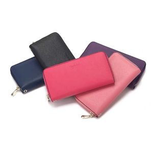 2019 Top quality original leather classic designer wallet fashion leather long purse money bag zipper pouch coin pocket note desig255J