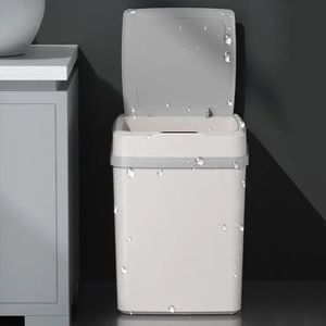 1216L Sensor Inteligente Lixeira Cozinha Banheiro Banheiro Lixeira Automática À Prova D 'Água Elétrico Inteligente Bin Balde De Lixo Lixeira 240307
