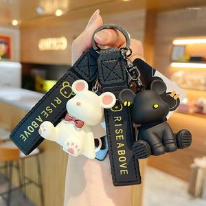 Keychains Original Keyring Cool Bear Fashion Trend Utsökt Creative Keychain Hanging Decoration School Bag Prydnad Key Chain Ring Holder