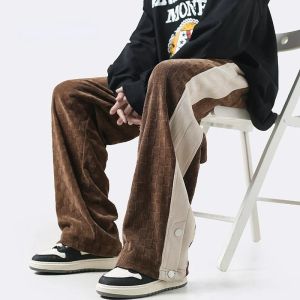 Pants Fashion Korean style personalized men line printed casual pants spring winter Y2K street loose straight leg couple sweat pants