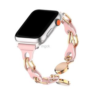 Bandas assistir Hollow Out Metal Chain Chap com fivela magnética para relógio Band Ladies Bracelet Iwatch 8 Ultra 7 5 3 Acessórios da série 240308