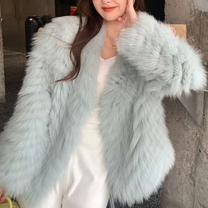 Haining Winter New Fox Hair Car Strips Fashionable, Young, Slim, True Fur Coat For Women 172934