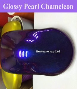 Purple Blue Pearl Gloss Chameleon Winyl Folia z powietrzem Bąberem Lśniący Flip Flip Flop Glitter Pearl Car Sticker Size1521444610