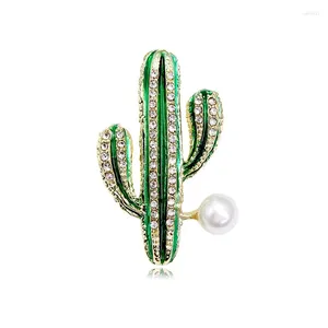 Broches cactus forma strass broche pinos terno camisola acessórios jóias para mulheres clipe