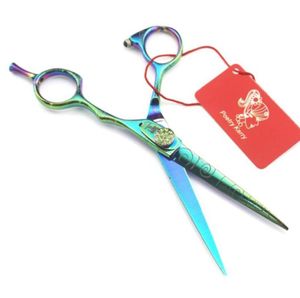 Tesoura de cabeleireiro com padrão verde de personalidade, 60 polegadas, tesoura plana ldlh japão 440c, ferramentas para cuidados com o cabelo 6295443