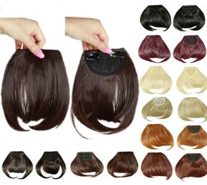 8Inches Short Front Neat bangs Clip in bang fringe Hair extensions straight Synthetic Natural human hair extension bangs4286738