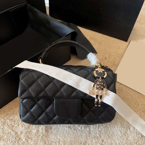 CC Bags Luxury Brand Classic Mini Flap Quilted Black Bag Handle Totes Caviar Leather Calfskin Gold Metal Hardware Matelasse Chain Crossbody Shoulder Handbag Luc