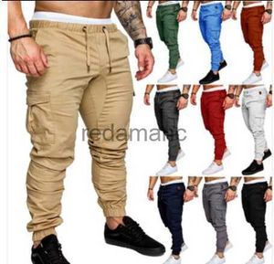 Calça masculina confortável para trabalho, calça tática macia para combate de carga do exército, multibolsos, fitness, musculação 240308