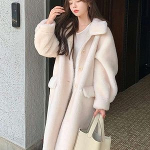 Haining Fur Winter New True Wool Sheep Cut Fleece Long Coat Lamb Womp Lamb Integrated 549979