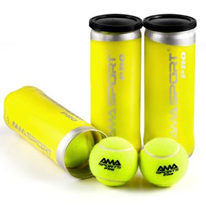 AMASPORT Tennisbälle PRO Padel-Bälle, 45 % Wolle, Tennisbälle, Wettkampf-Trainingsball, 3/6er-Pack 240227