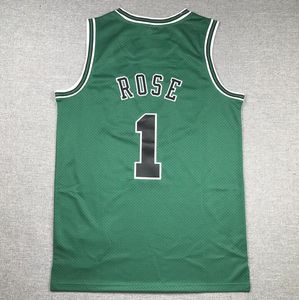 Basketbol Forması Derrick Rose Kırmızı Siyah Klasikler Retro Jersey Erkek Kadın Gençlik S-XXL Sport Forması