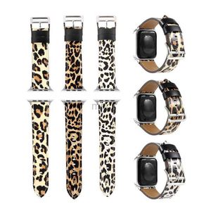 Bands Watch Leopard Print Leather Strap for Watch Series 6 5 4 SE Bands Sports Armband Replacement Wristband IWatch Watchband Dropshipping 240308
